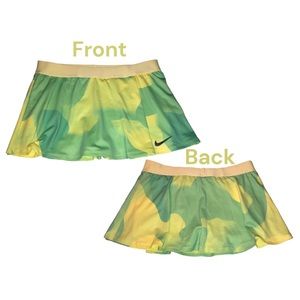 Nike Girls NikeCourt Dri-FIT Victory Tennis Skirt - Size L Yellow Green NEW